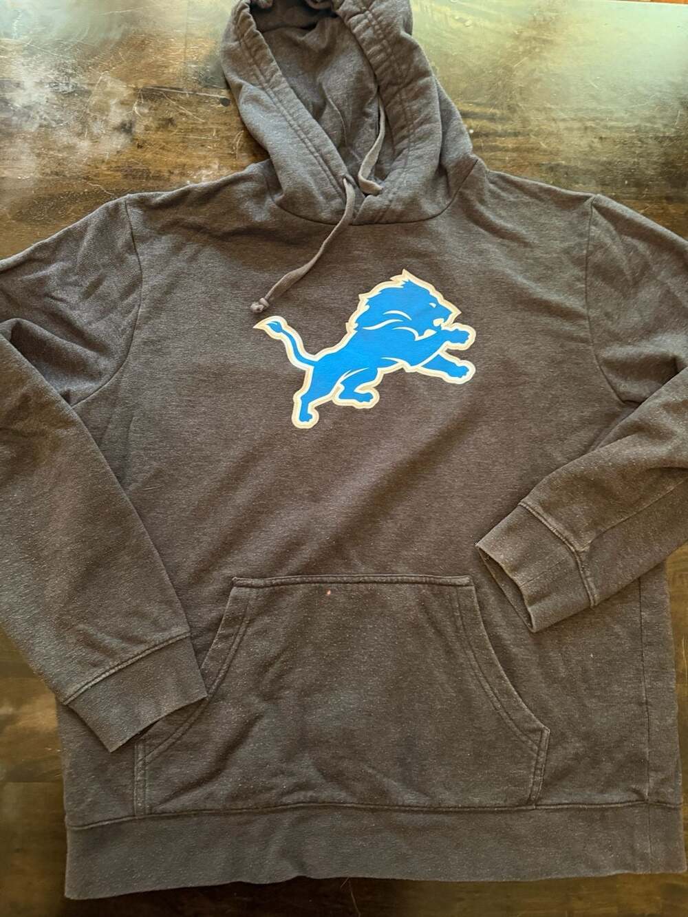 Detroit Lions Charcoal Gray Primary Team Logo Pullover Hoodie